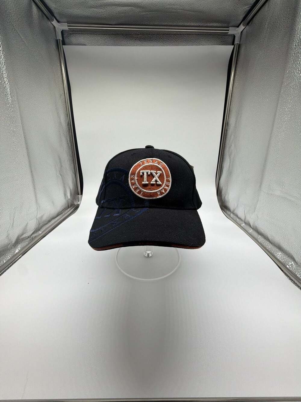 Texas TX Baseball Cap Black Embroidered Patch